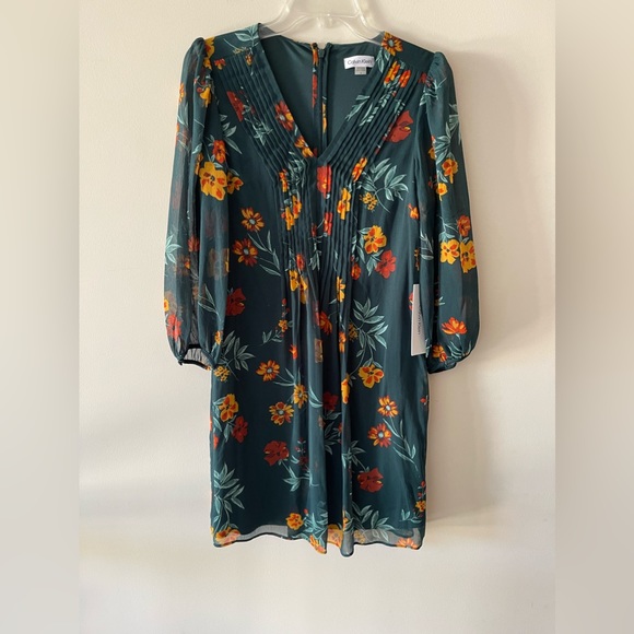 Calvin Klein Floral Print Shift Dress - Picture 4 of 6